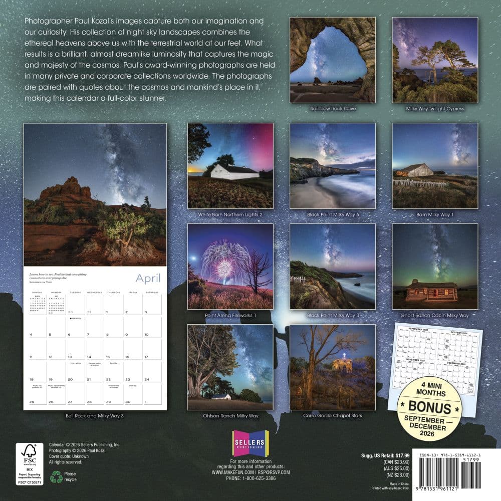Celestial Skies 2027 Wall Calendar by Paul Kozai First Alternate Image