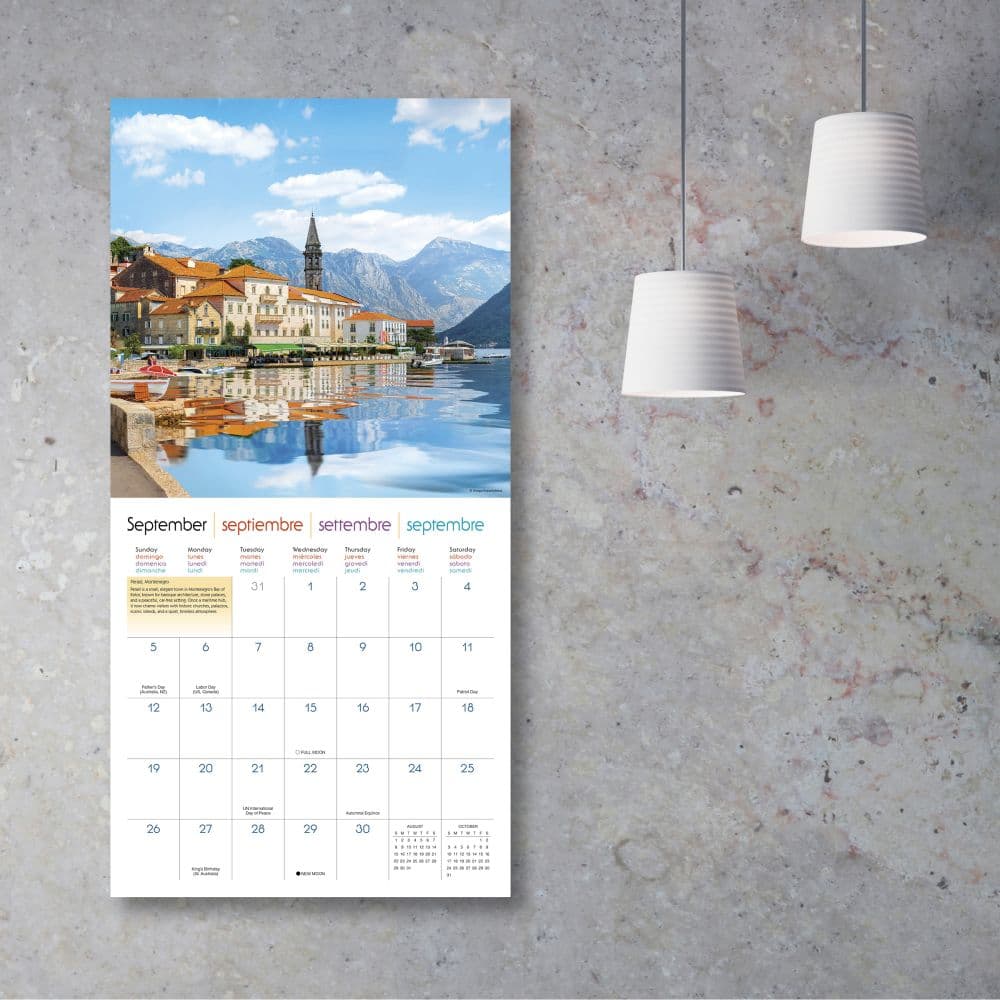 Bon Voyage Seaside Around World 2027 Wall Calendar Third Alternate Image