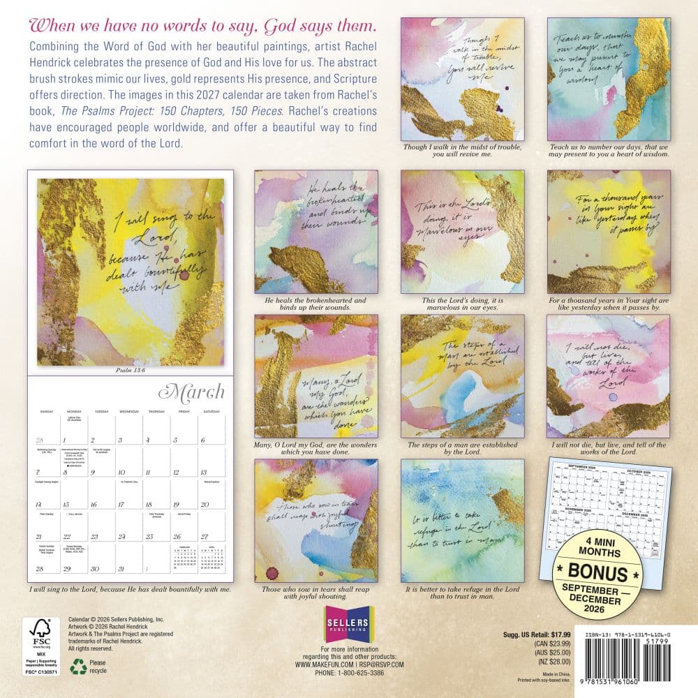 Bless This Year 2027 Wall Calendar by Rachel Hendrick First Alternate Image