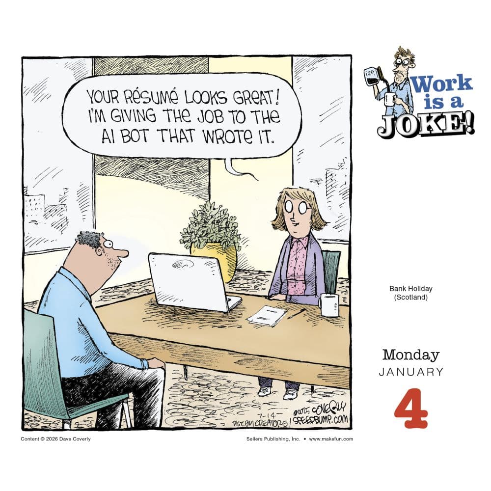 Work is a Joke 2027 Desk Calendar Fourth Alternate Image