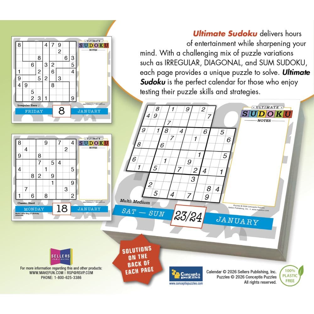 Sudoku Ultimate 2027 Desk Calendar First Alternate Image
