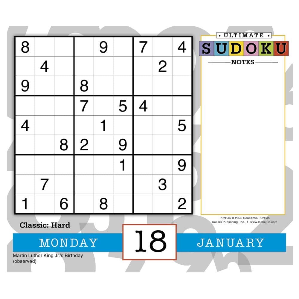 Sudoku Ultimate 2027 Desk Calendar Fourth Alternate Image
