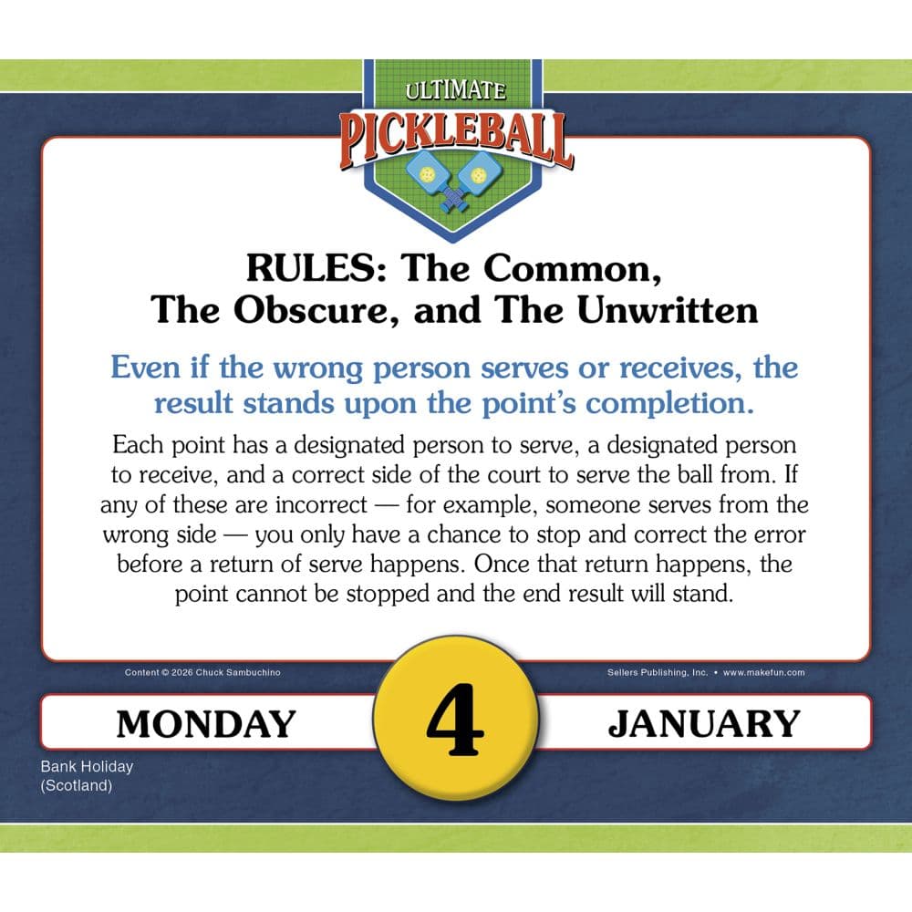 Ultimate Pickleball 2027 Desk Calendar Second Alternate Image
