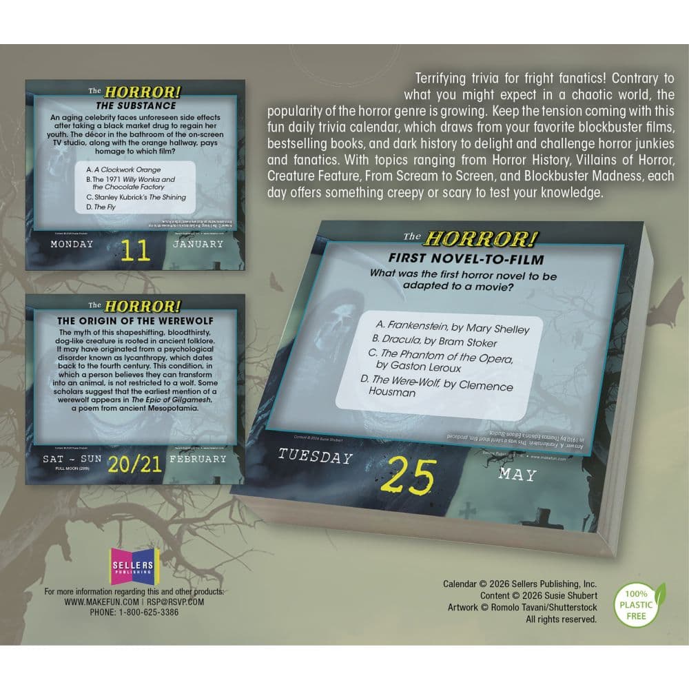 The Horror Terrifying Trivia for Fright Fanatics 2027 Desk Calendar First Alternate Image