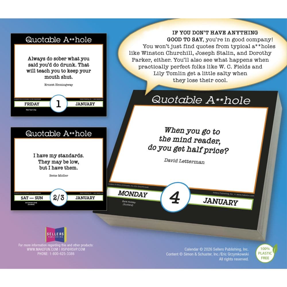 Quotable A**hole 2027 Desk Calendar First Alternate Image