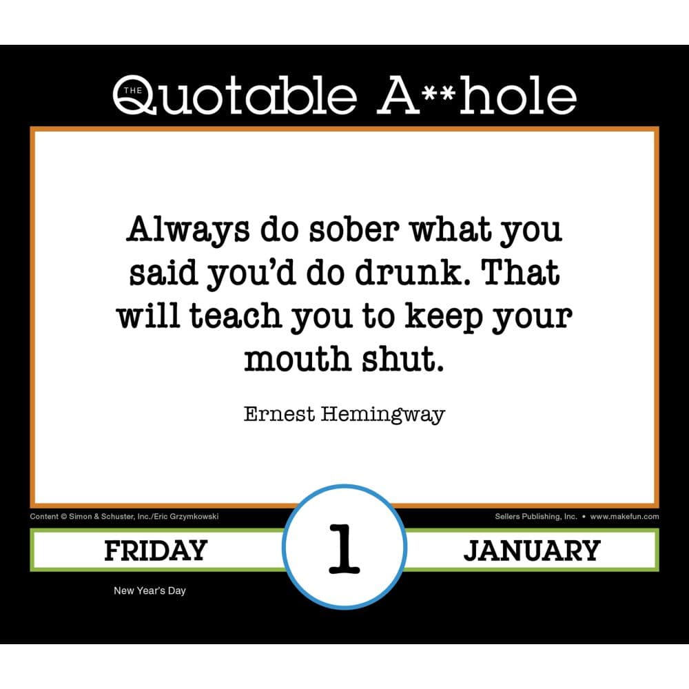 Quotable A**hole 2027 Desk Calendar Second Alternate Image