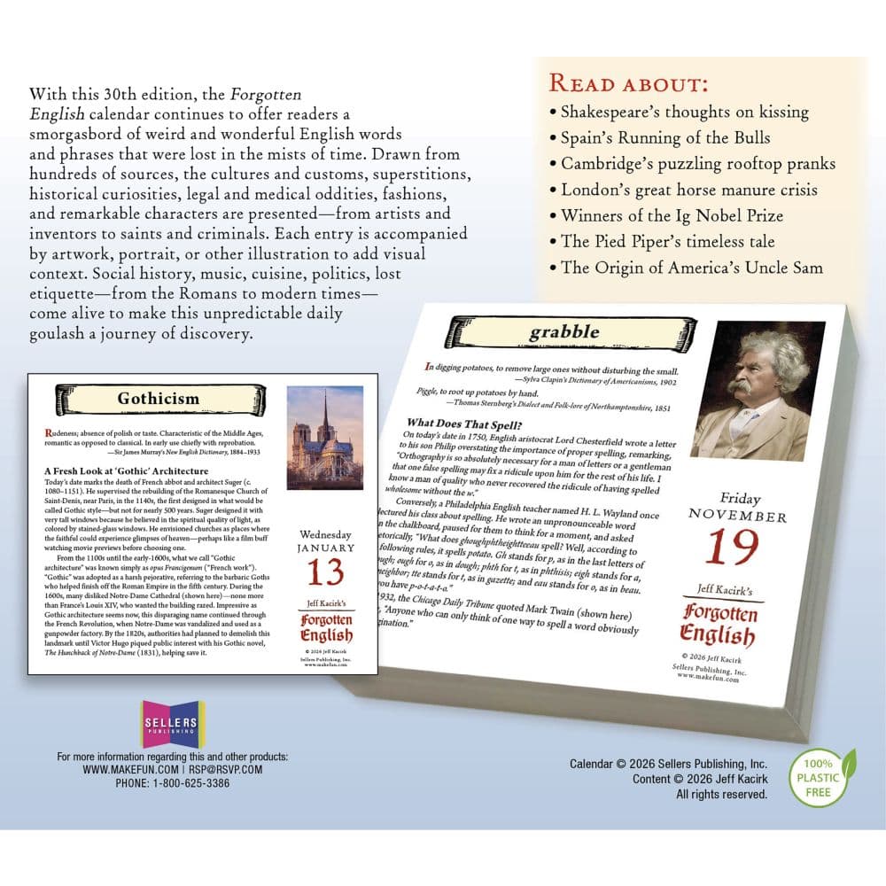 Forgotten English 2027 Desk Calendar First Alternate Image