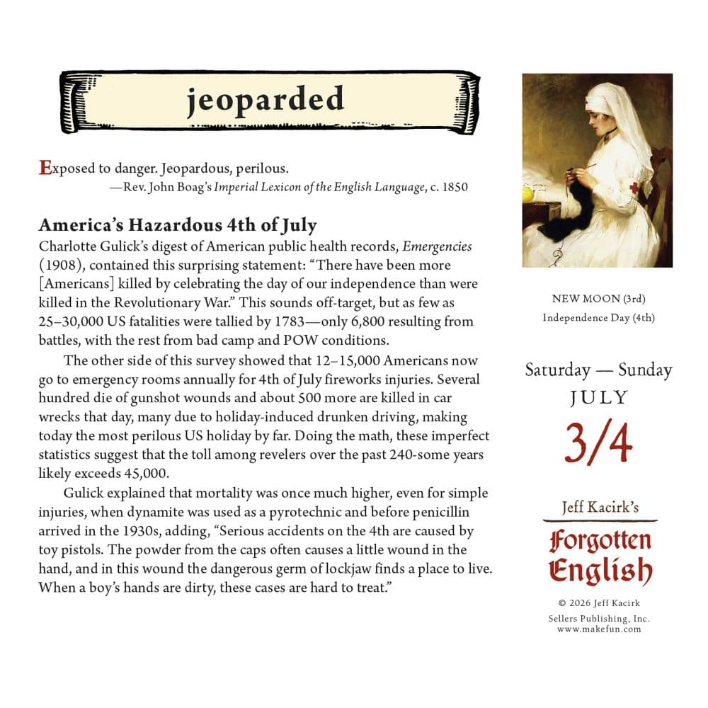 Forgotten English 2027 Desk Calendar Fourth Alternate Image