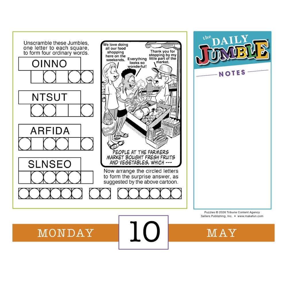 Daily Jumble 2027 Desk Calendar Fourth Alternate Image