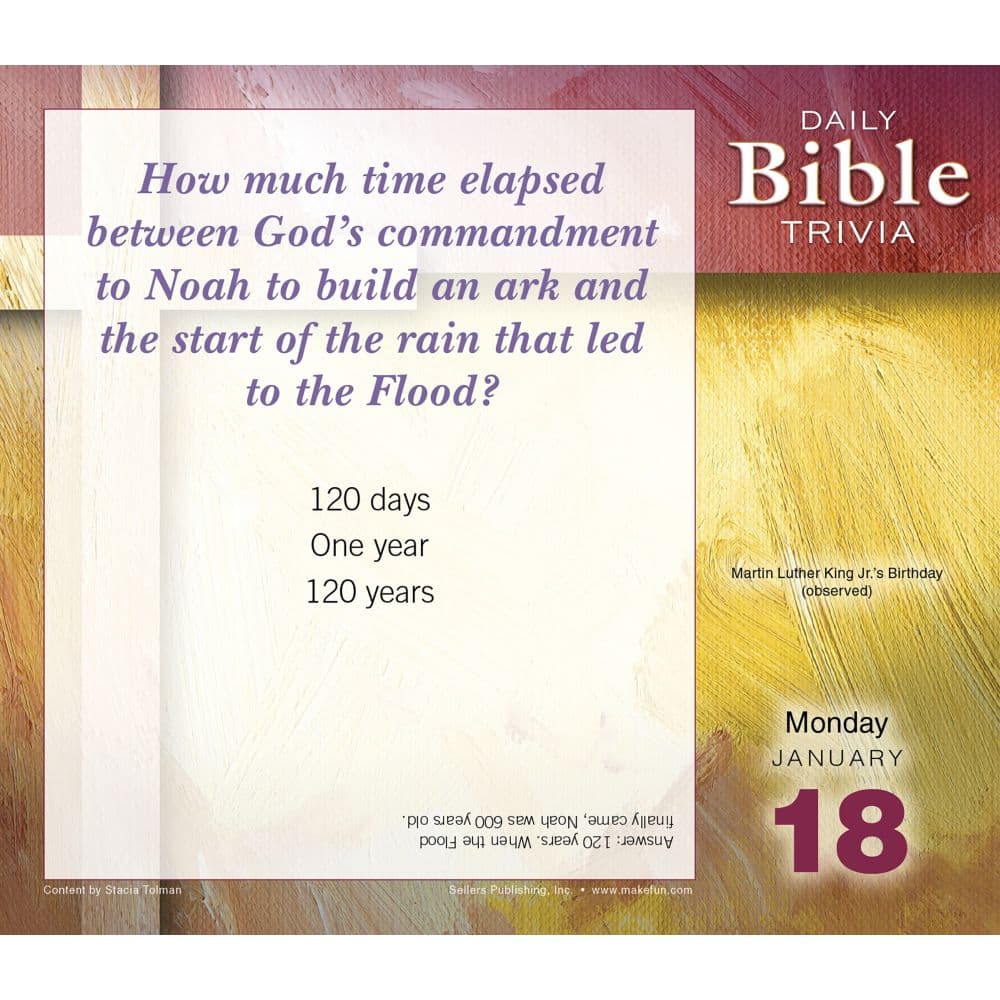 Brain Busting Bible Trivia 2027 Desk Calendar Fourth Alternate Image