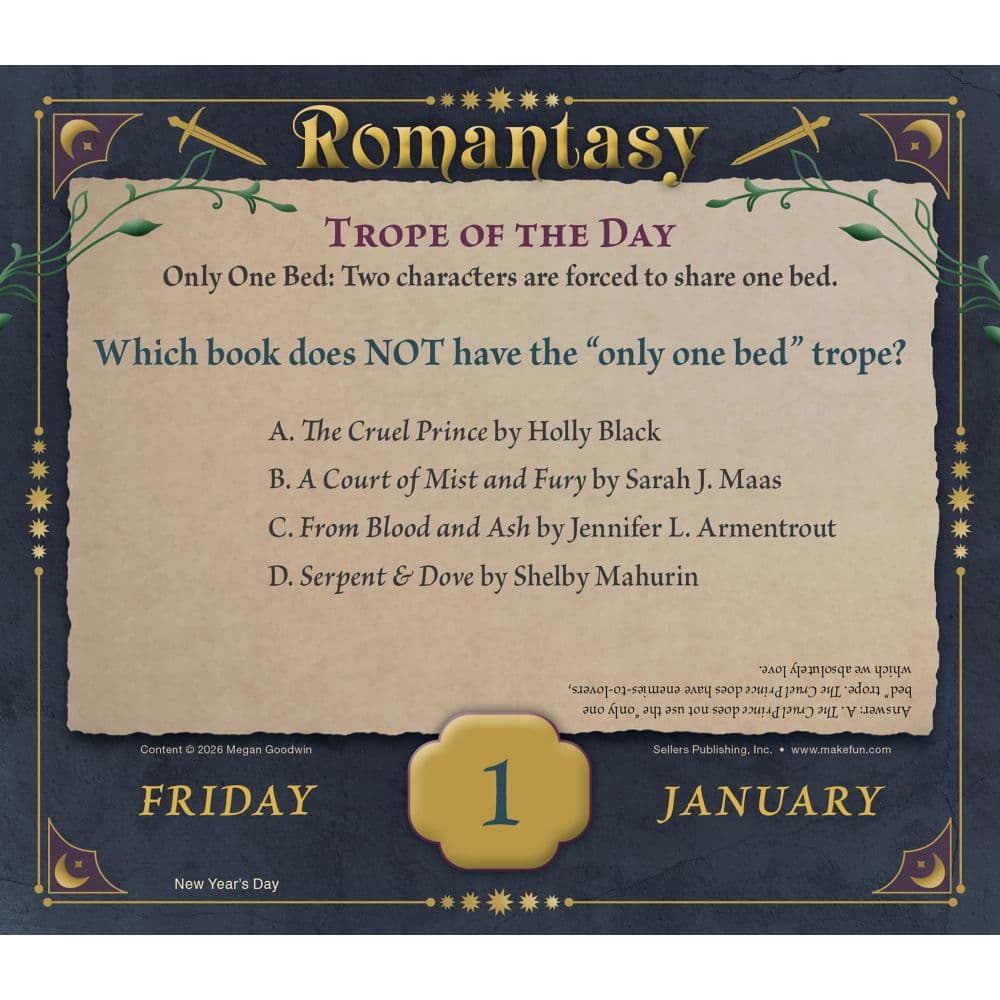 Romantasy 2027 Desk Calendar Second Alternate Image