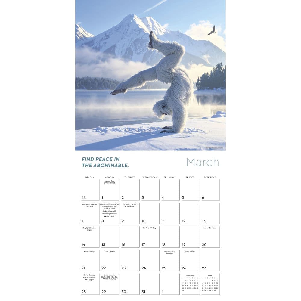 Yeti Yoga 2027 Wall Calendar Second Alternate Image