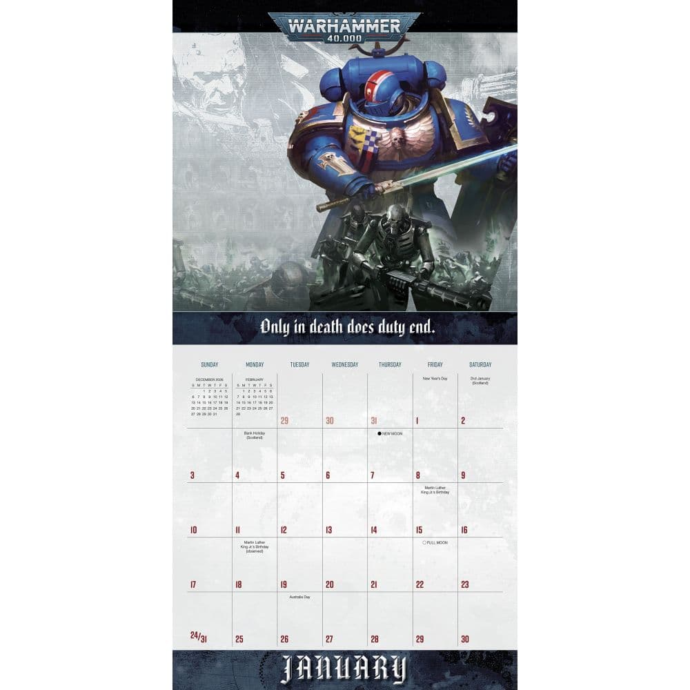 Warhammer 40k 2027 Wall Calendar Second Alternate Image