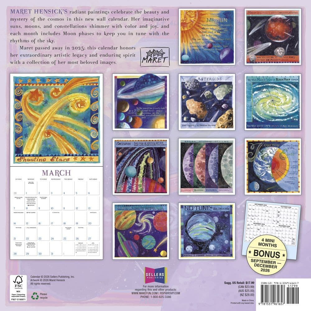 Sun Moon Stars 2027 Wall Calendar First Alternate Image