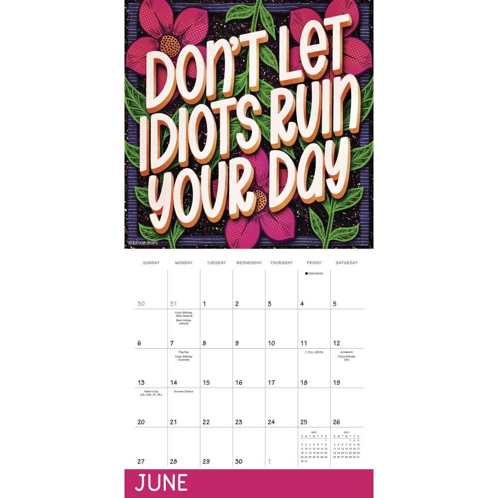 Exhale the Bullsh*t 2027 Wall Calendar Fourth Alternate Image