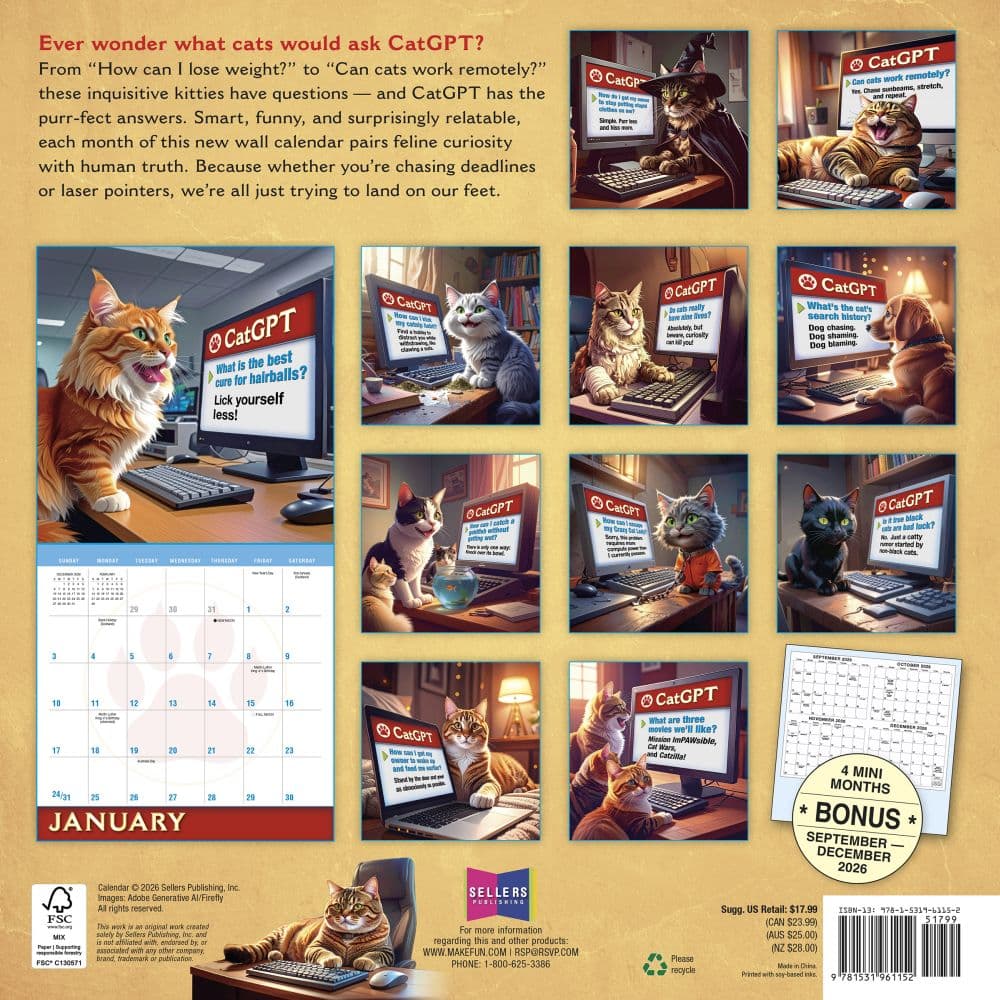 CatGPT 2027 Wall Calendar First Alternate Image
