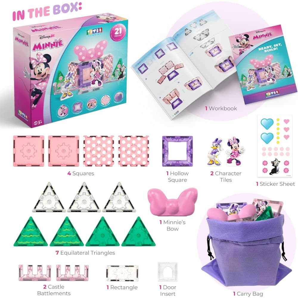 Zuru Tytan Disney Minnie 21-Piece Magnetic Tile Kit Third Alternate Image