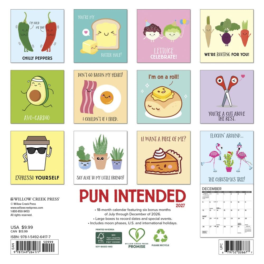 Pun Intended 2027 Mini Wall Calendar First Alternate Image