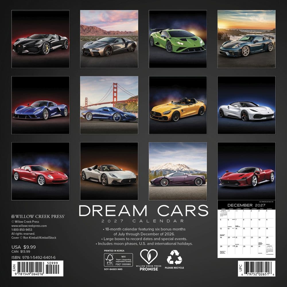 Dream Cars 2027 Mini Wall Calendar First Alternate Image