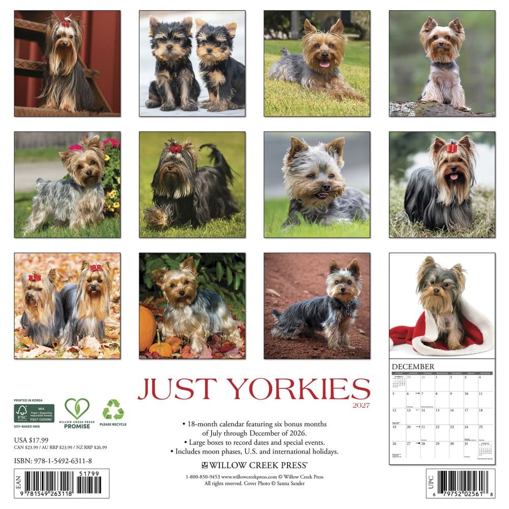 Just Yorkies 2027 Wall Calendar First Alternate Image