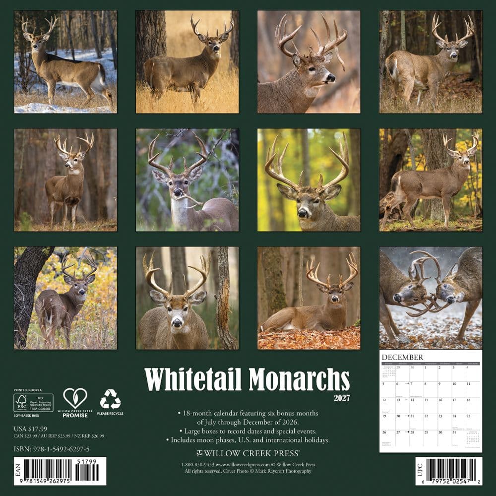 Whitetail Monarchs 2027 Wall Calendar First Alternate Image