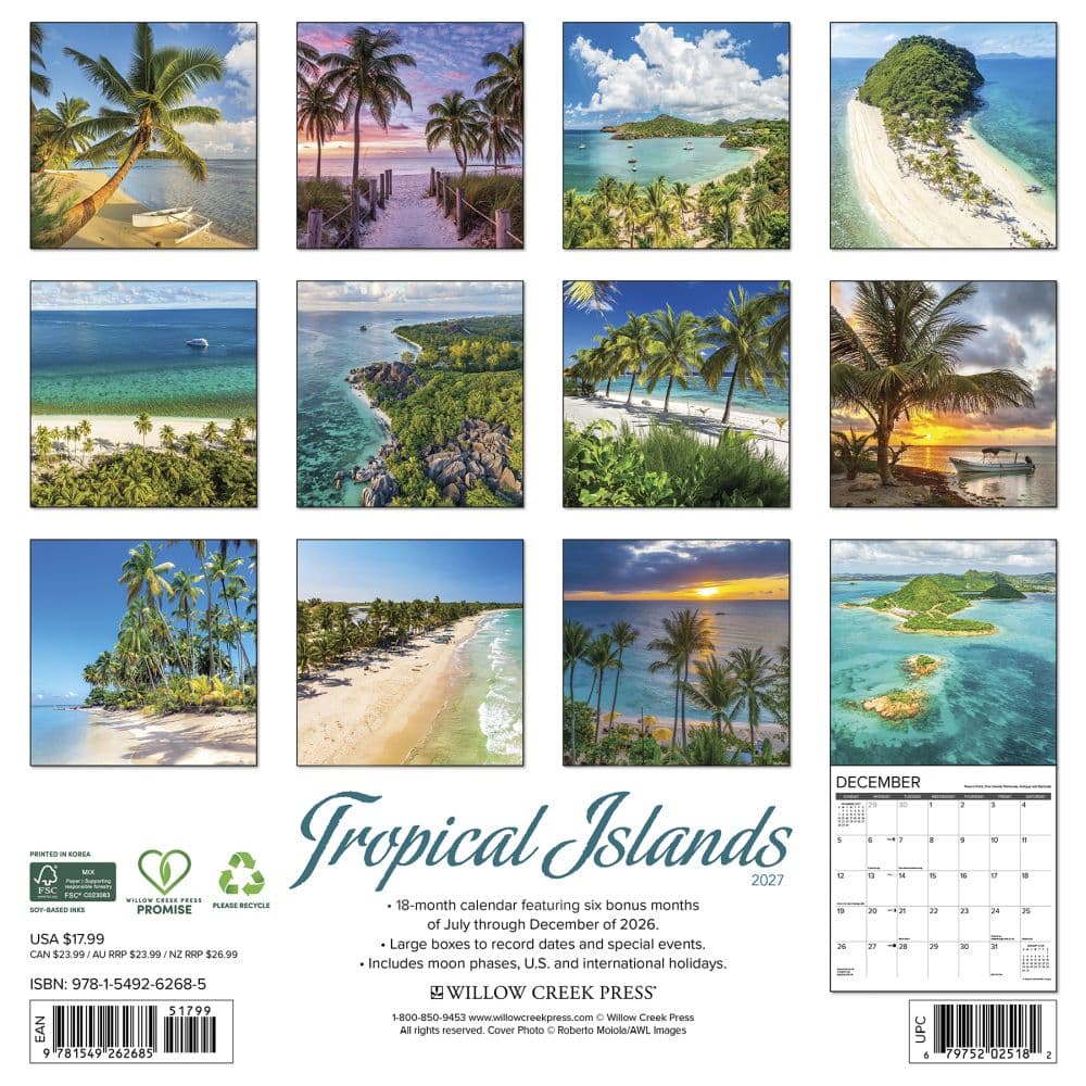 Tropical Islands 2027 Wall Calendar First Alternate Image