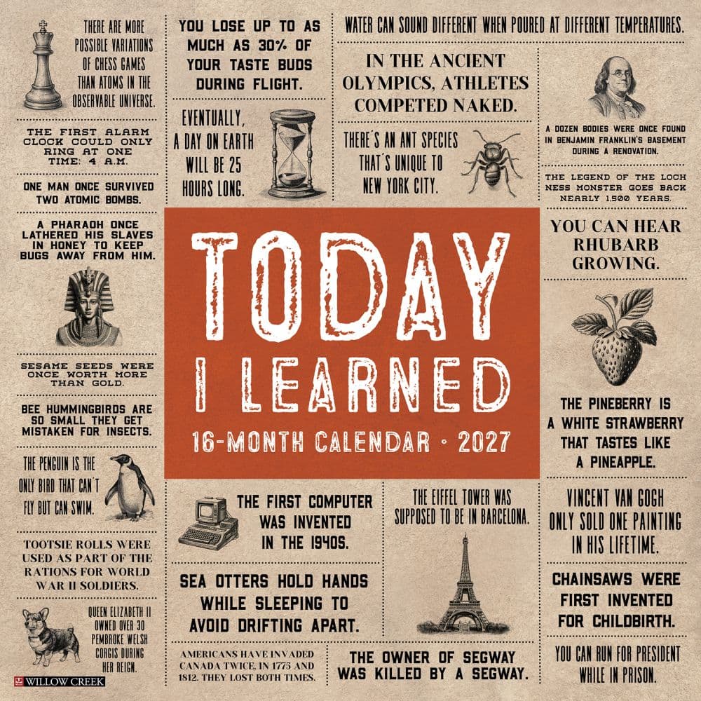 Today I Learned 2027 Wall Calendar Main Product Image
