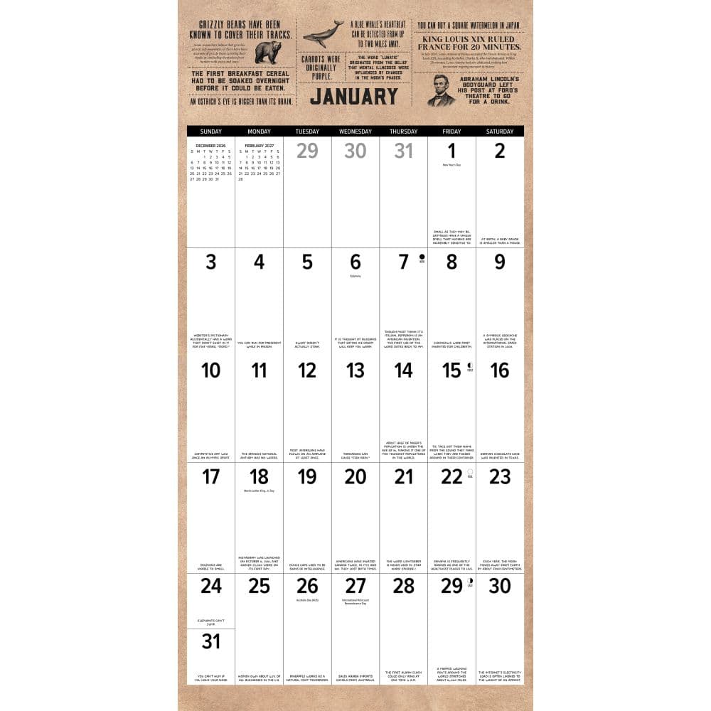 Today I Learned 2027 Wall Calendar Second Alternate Image