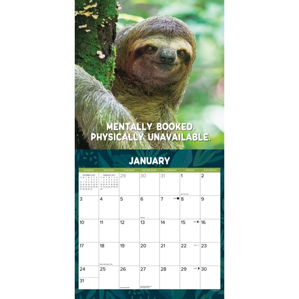 Sloth Mode 2027 Wall Calendar Second Alternate Image