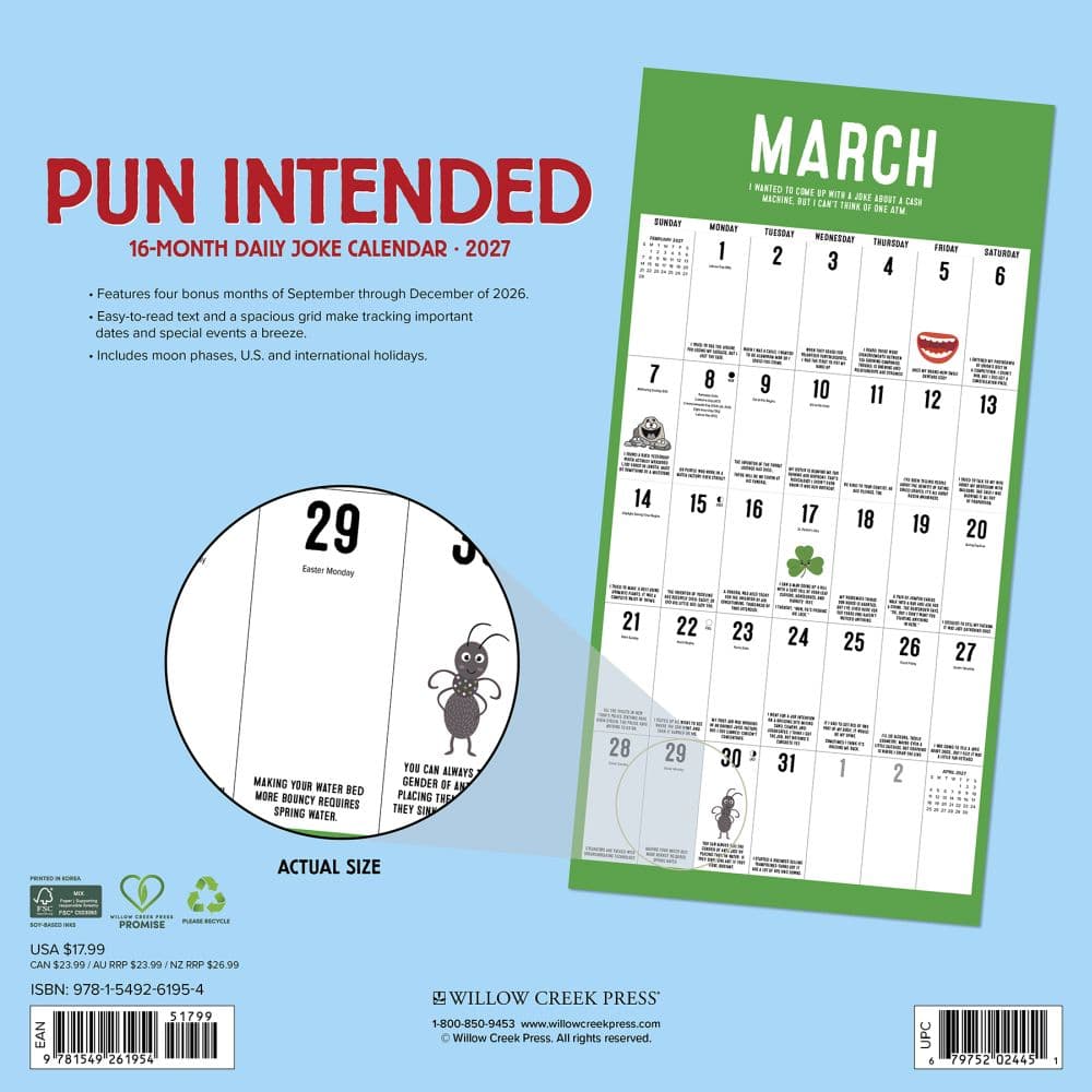 Pun Intended 2027 Wall Calendar First Alternate Image
