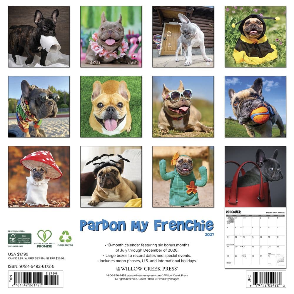 Pardon My Frenchie 2027 Wall Calendar First Alternate Image