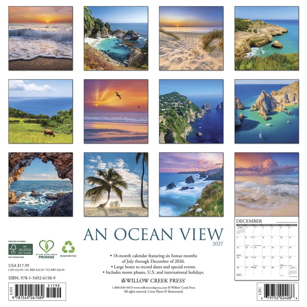Ocean View 2027 Wall Calendar First Alternate Image