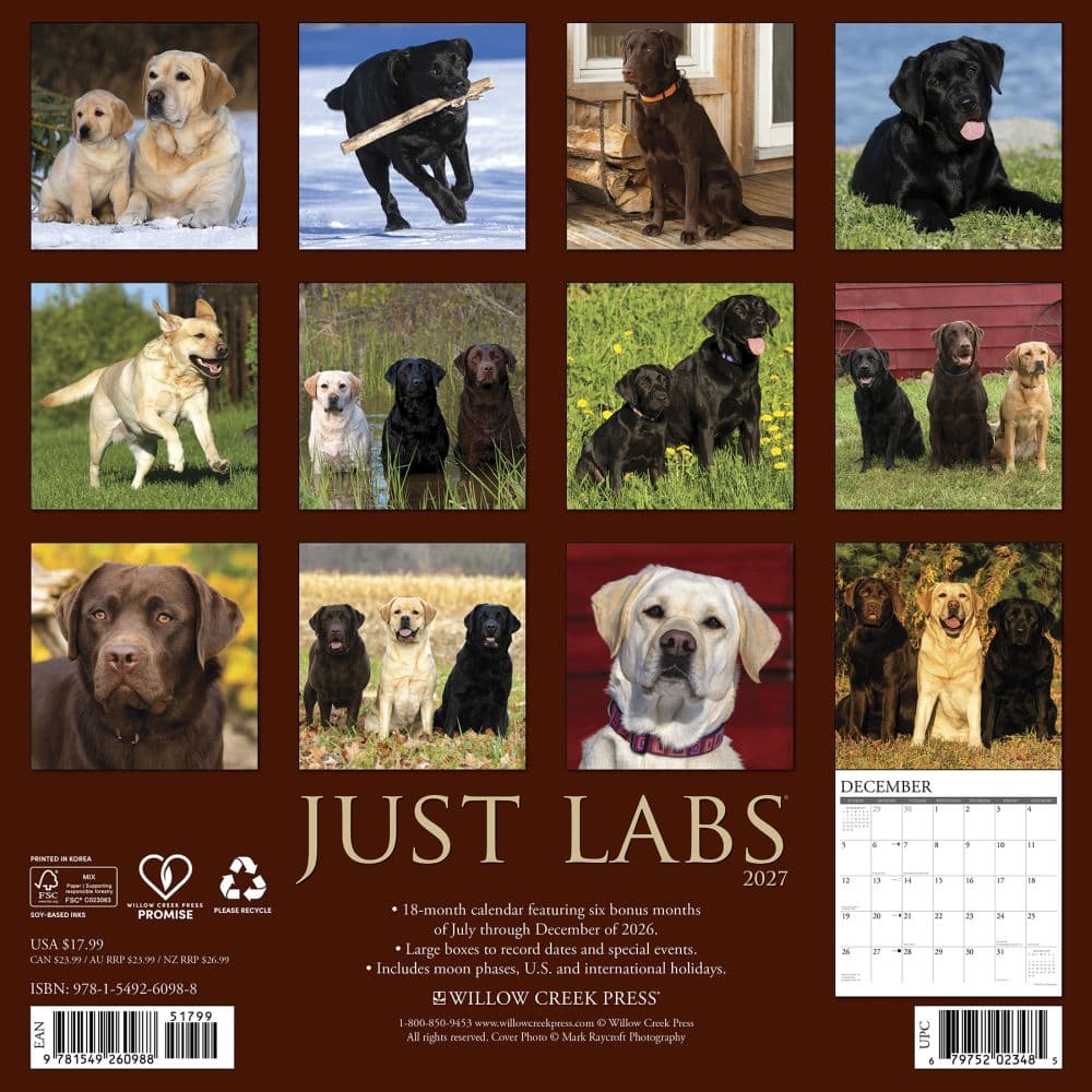 Just Labs 2027 Wall Calendar First Alternate Image