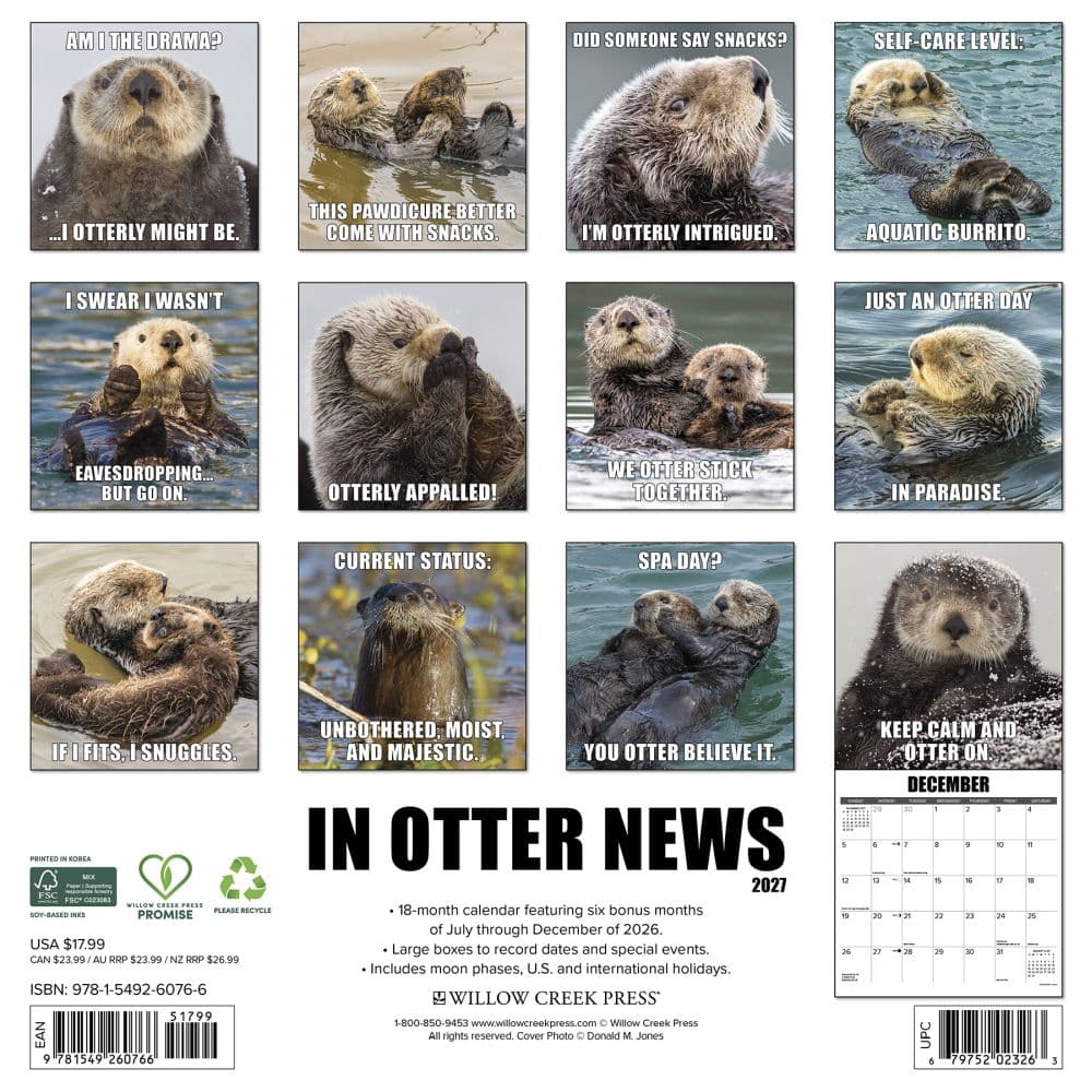 In Otter News 2027 Wall Calendar First Alternate Image