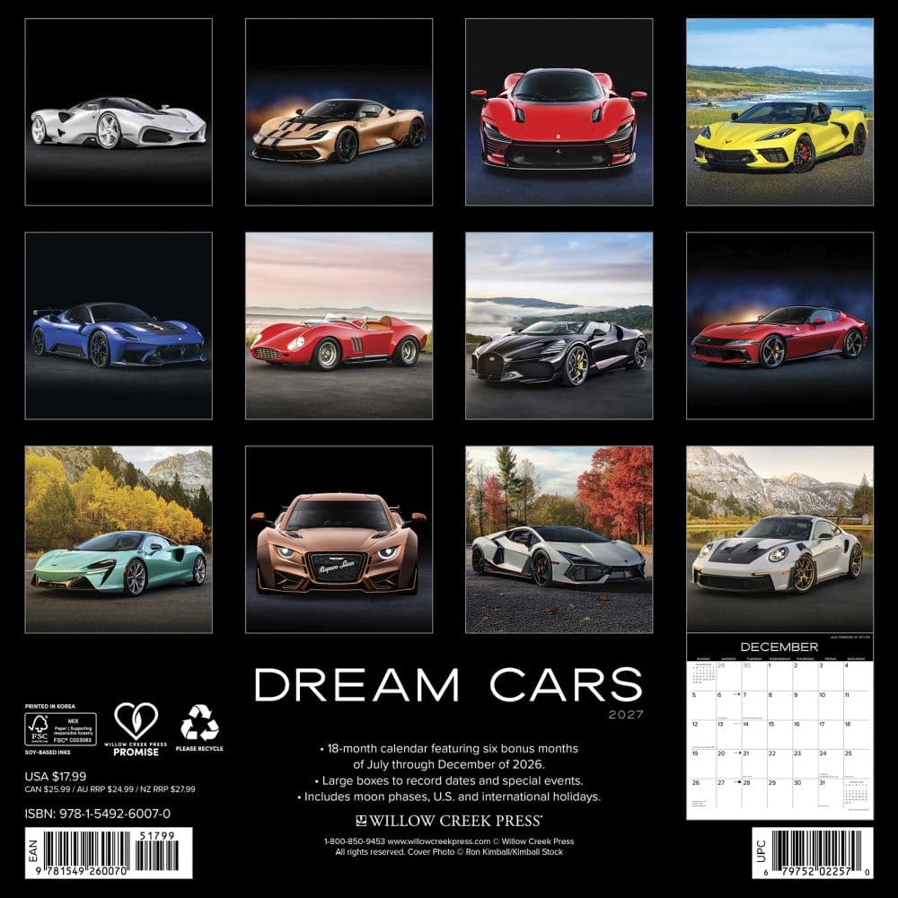 Dream Cars 2027 Wall Calendar First Alternate Image