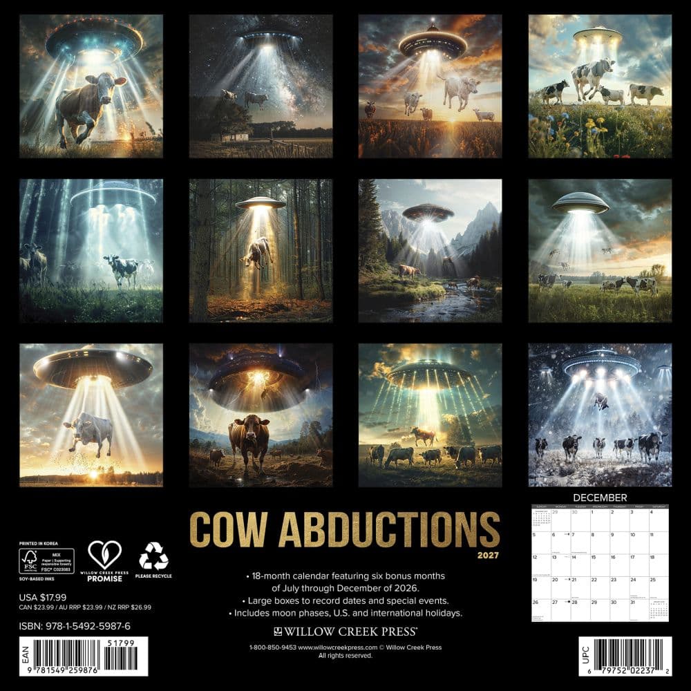 Cow Abductions 2027 Wall Calendar First Alternate Image