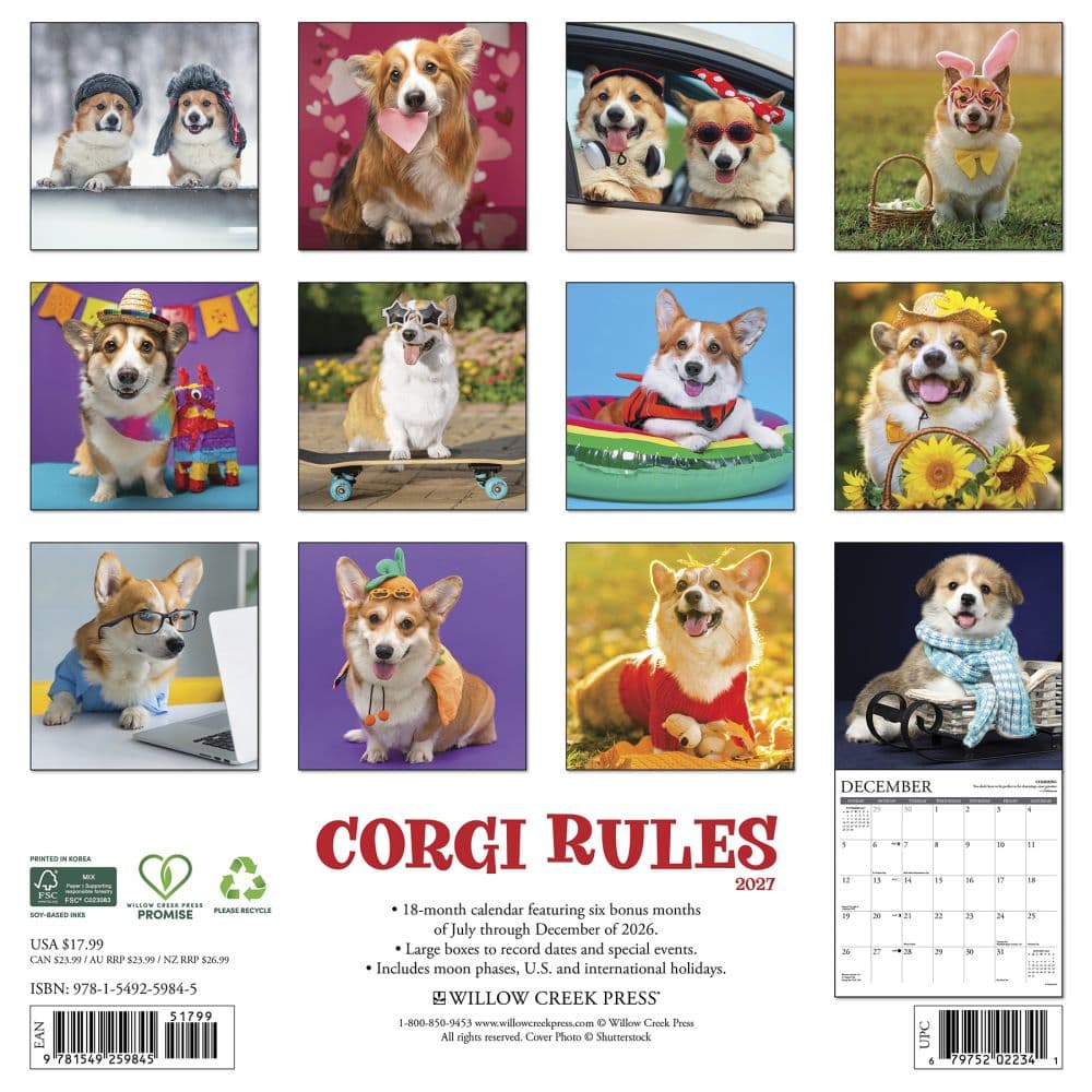 Corgi Rules 2027 Wall Calendar First Alternate Image