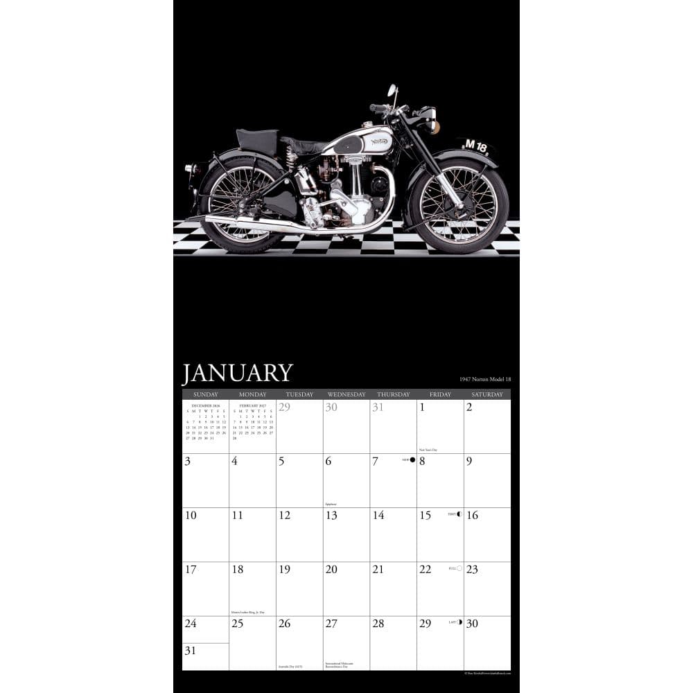 Classic Motorcycles 2027 Wall Calendar Second Alternate Image