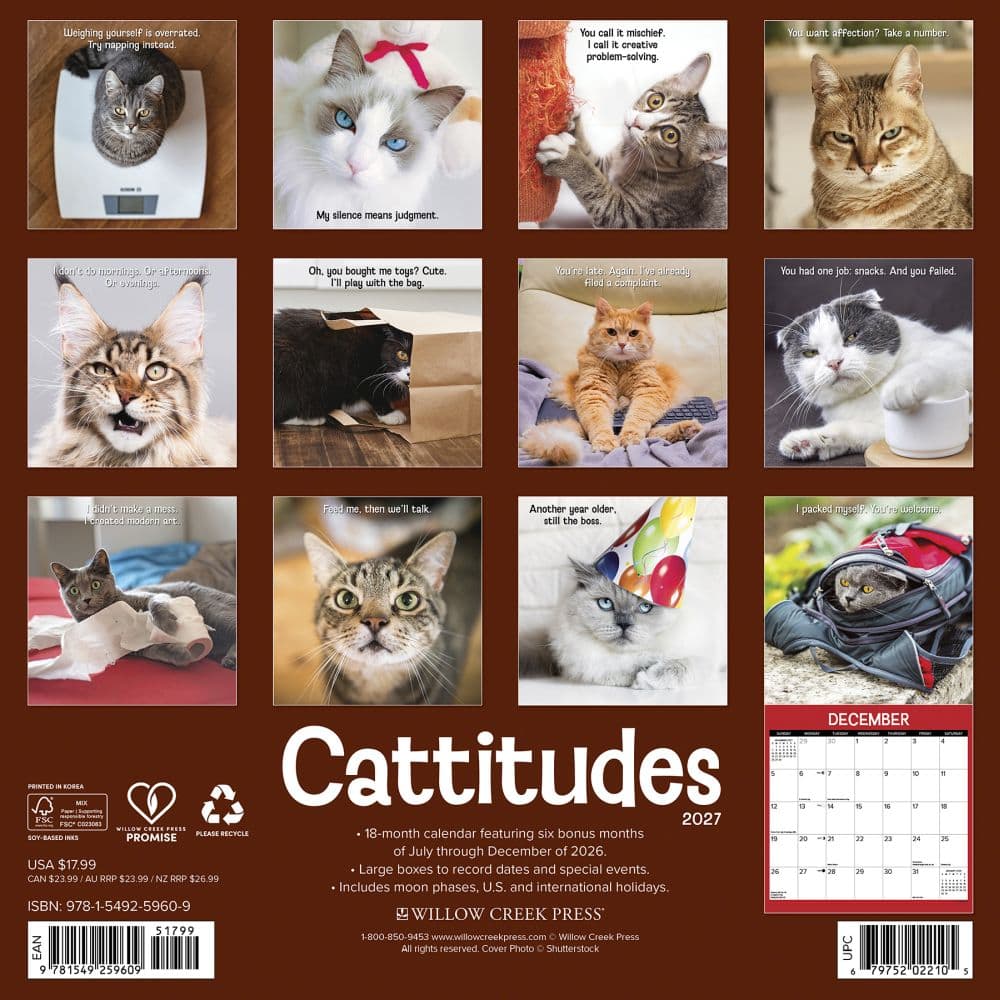 Cattitudes 2027 Wall Calendar First Alternate Image
