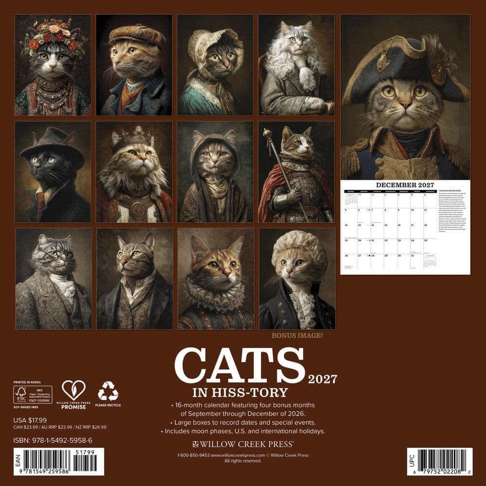 Cats in Hiss-tory 2027 Wall Calendar First Alternate Image