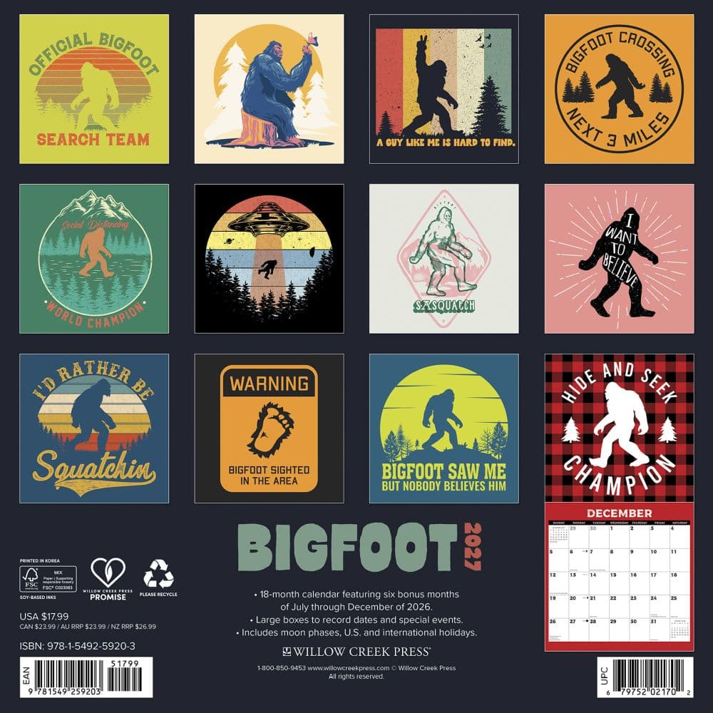 Bigfoot 2027 Wall Calendar First Alternate Image
