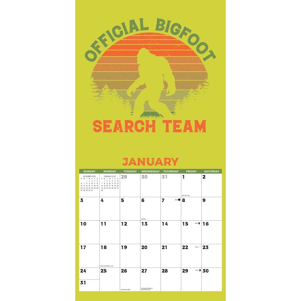 Bigfoot 2027 Wall Calendar Second Alternate Image
