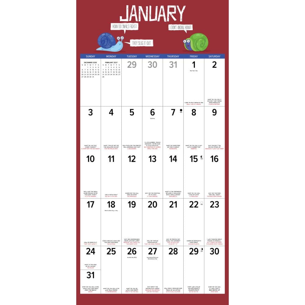 Bad Dad Jokes 2027 Wall Calendar Second Alternate Image