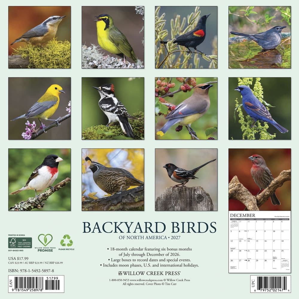 Backyard Birds 2027 Wall Calendar First Alternate Image