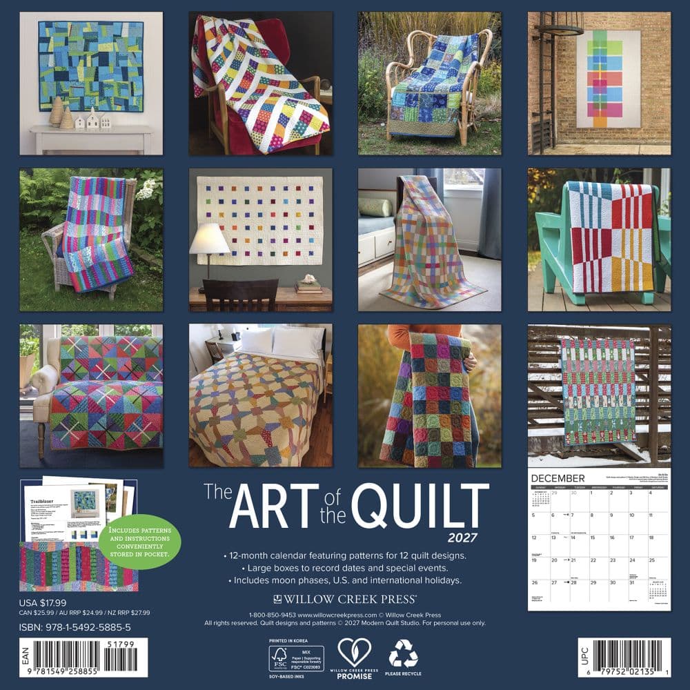 Quilt Art of 2027 Wall Calendar First Alternate Image