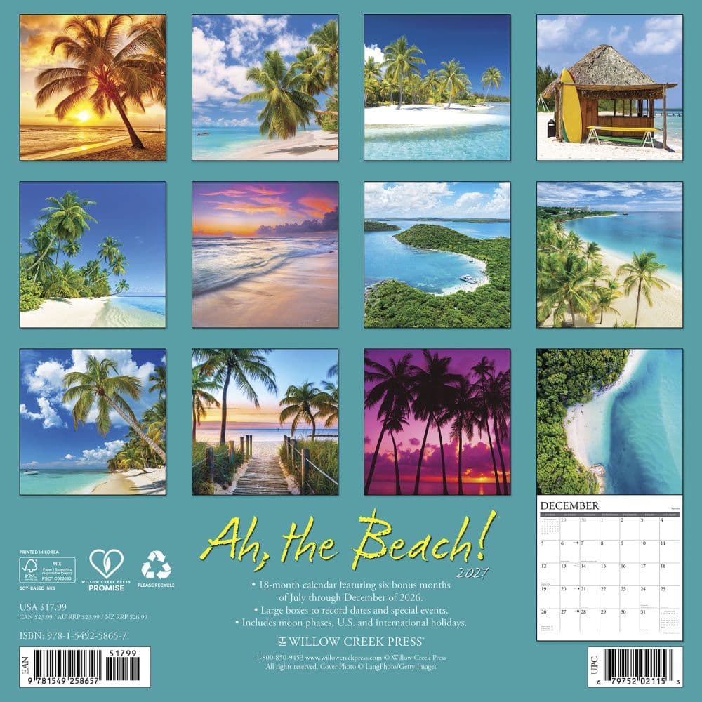 Ah Beach 2027 Wall Calendar First Alternate Image