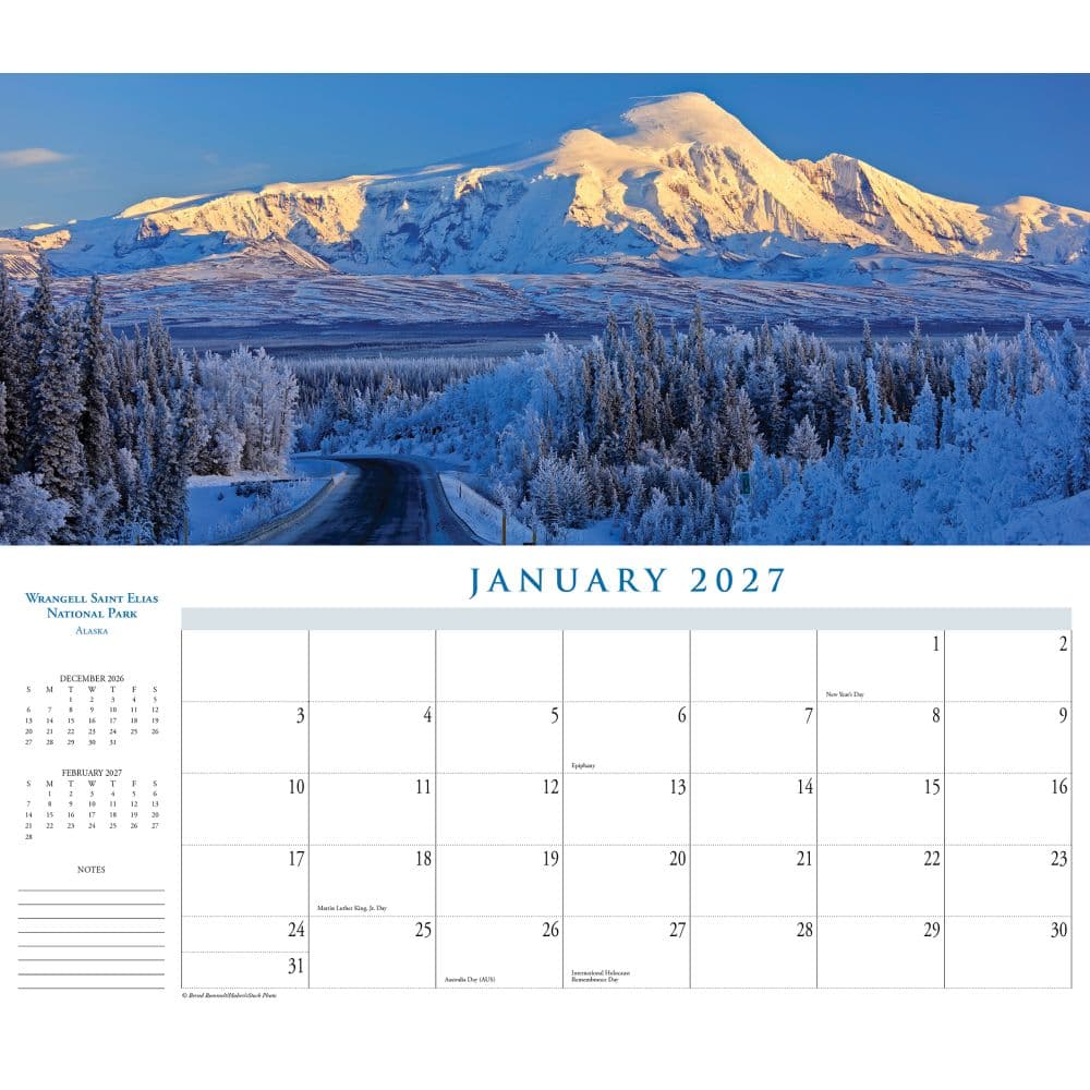 National Parks Panoramic 2027 Wall Calendar Second Alternate Image
