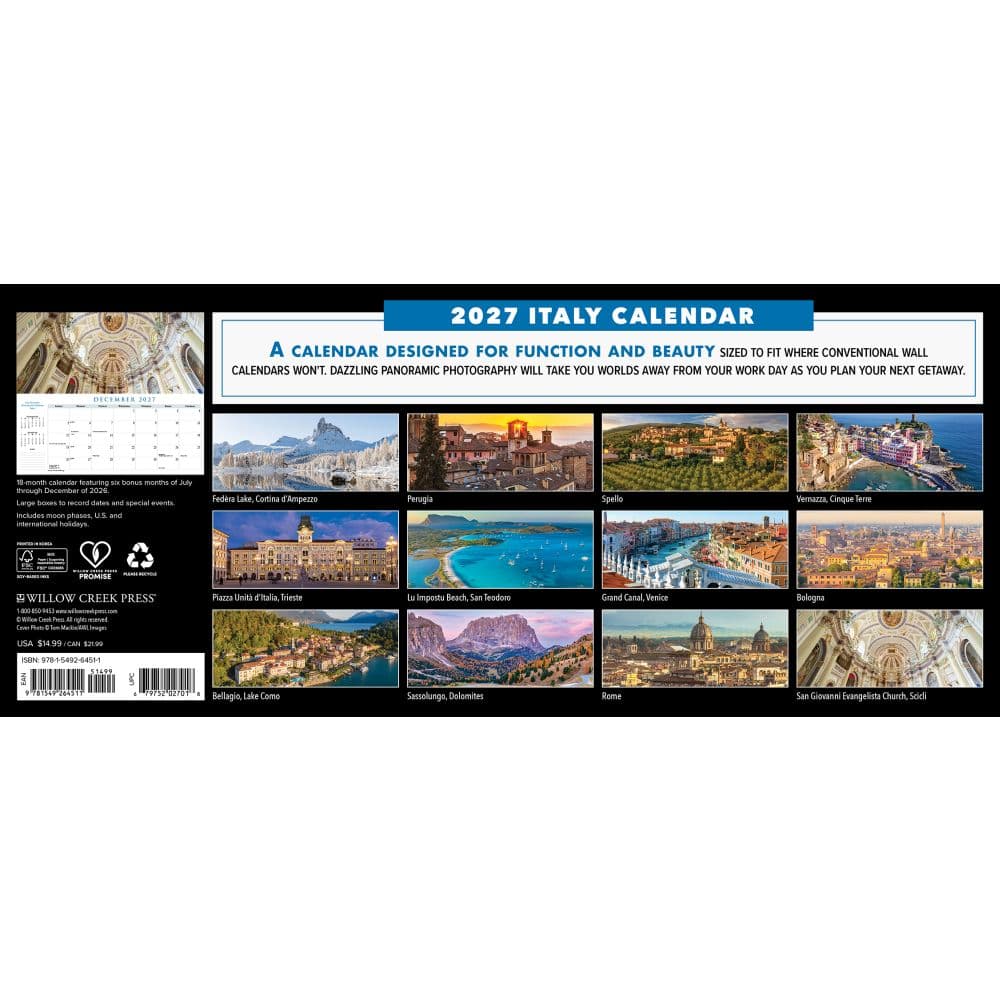 Italy Panoramic 2027 Wall Calendar First Alternate Image