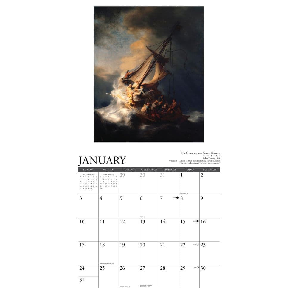 Artistic Masterpieces 2027 Wall Calendar Second Alternate Image