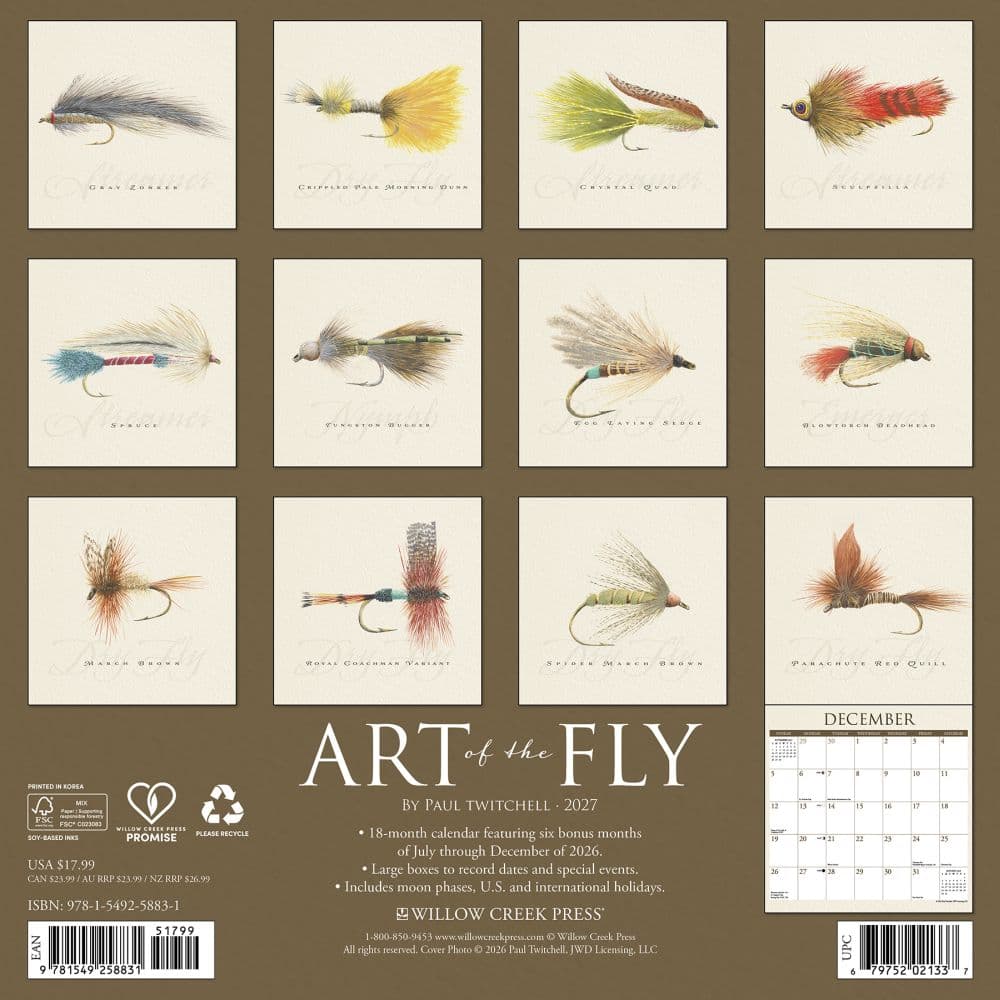 Art of the Fly 2027 Wall Calendar First Alternate Image
